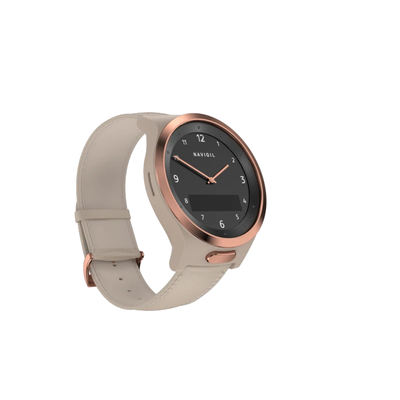 Navigil 580, sand strap with rose gold accents